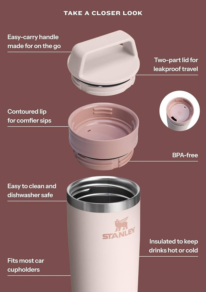 STANLEY THE CAFÉ-TO-GO TRAVEL MUG | 8 OZ Rose Quartz Hyde Boutique