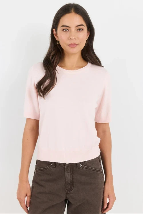 Stories Be Told Cashmere Blend Edition Knit Tee - Blush Apparel > Women > Clothing > Tops > T-shirts > Ivy Jack Hyde Boutique