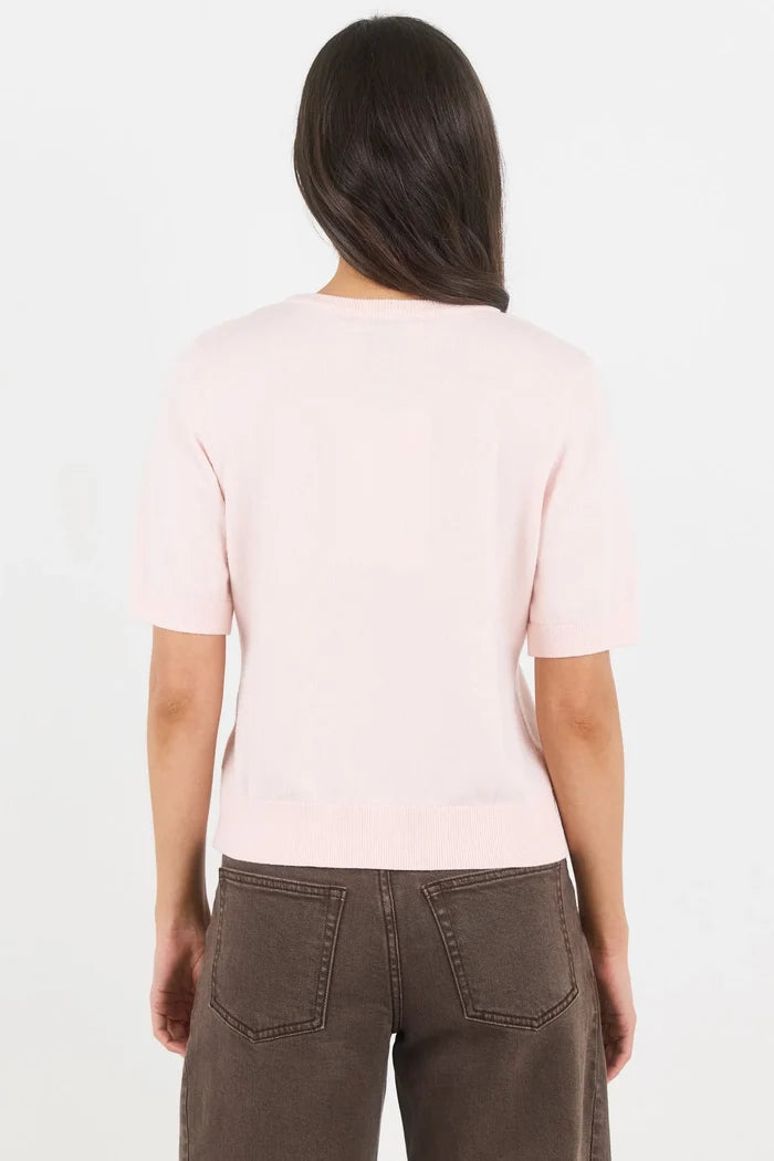Stories Be Told Cashmere Blend Edition Knit Tee - Blush Apparel > Women > Clothing > Tops > T-shirts > Ivy Jack Hyde Boutique