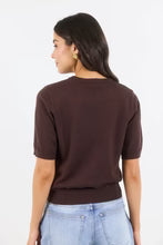 Stories Be Told Edition Crewneck Cashmere Blend Knit Tee - Chocolate Hyde Boutique
