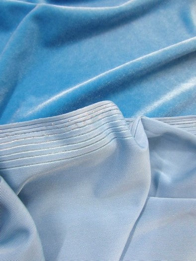 Stretch Velvet Velour Spandex 360 Grams Costume Fabric / Navy Blue / Sold By The Yard