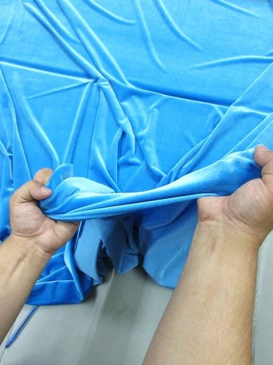 Stretch Velvet Velour Spandex 360 Grams Costume Fabric / Royal Blue / Sold By The Yard