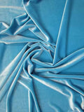 Stretch Velvet Velour Spandex 360 Grams Costume Fabric / Turquoise / Sold By The Yard