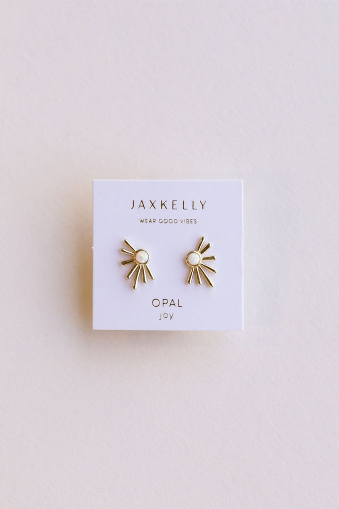 Sun Ray - White Opal - Earring