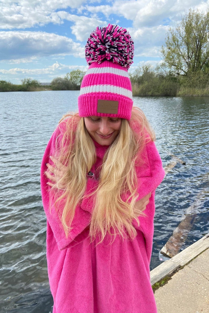 Swimbler 'Raspberry Cupcake' Waterproof Bobble Hat