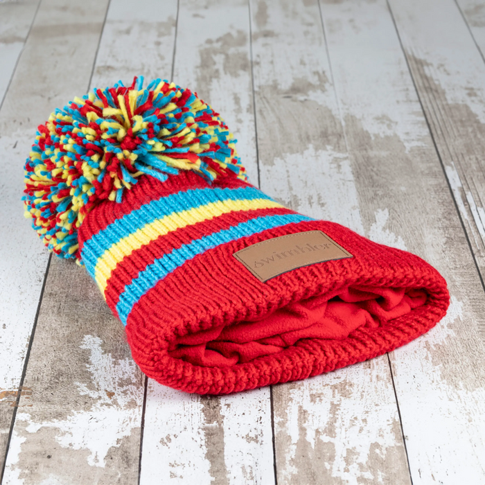 Swimbler 'Red Sky' Waterproof Bobble Hat