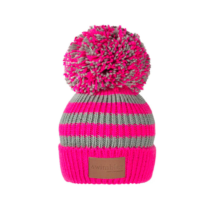 Swimbler 'The Pink Fizz' Waterproof Bobble Hat