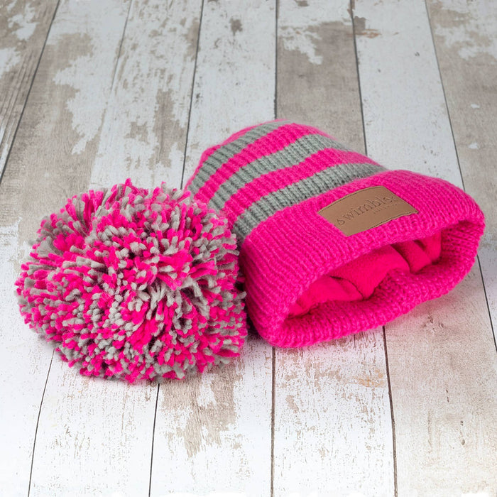 Swimbler 'The Pink Fizz' Waterproof Bobble Hat
