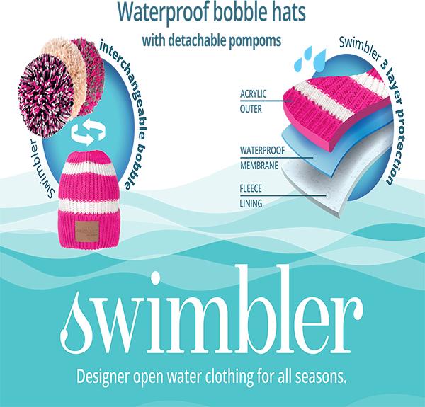 Swimbler 'Very Berry' Waterproof Bobble Hat