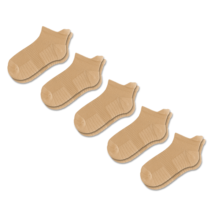 Viasox Tan Ankle Compression Socks 5-Pack Bundle front view