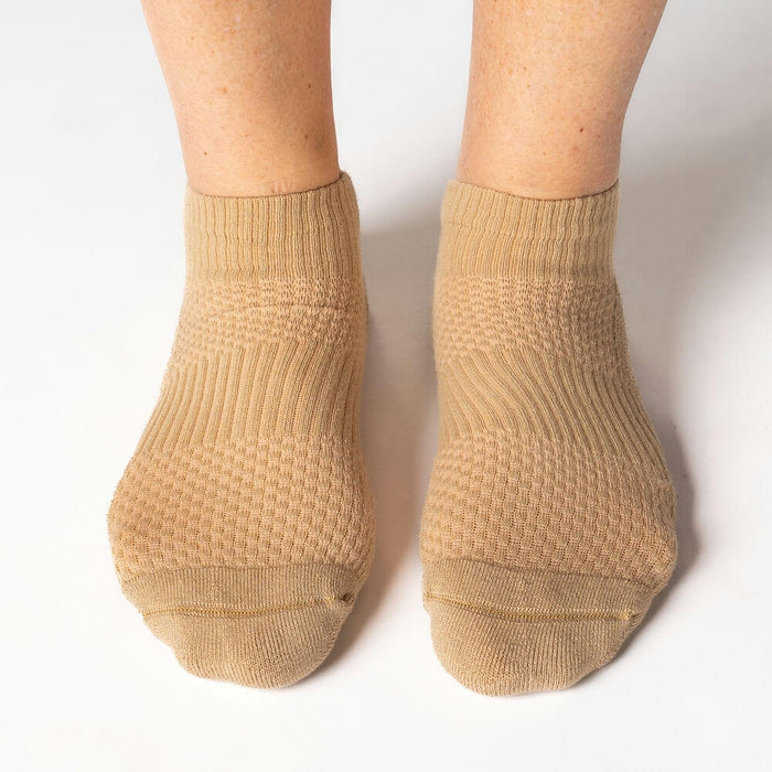 Viasox Tan Ankle Compression Socks 5-Pack Bundle side view