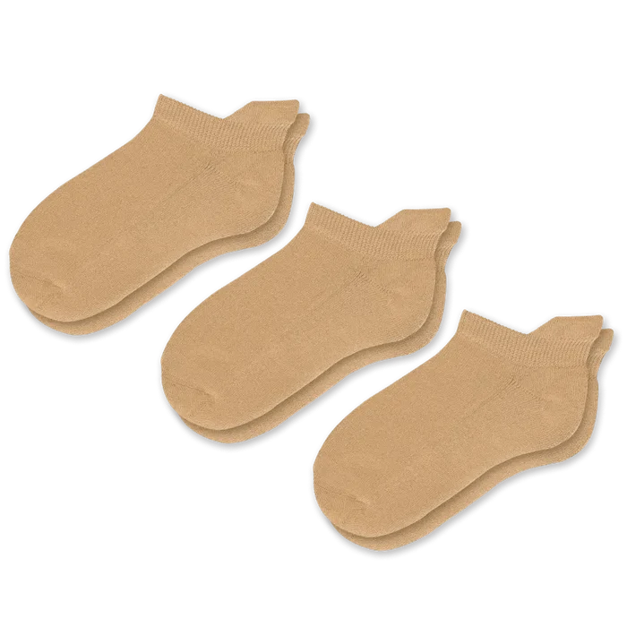Viasox Tan Ankle Socks Bundle 3-Pack front view