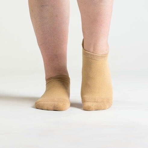 Viasox Tan Ankle Socks Bundle 3-Pack stretched display