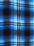 Tartan Plaid Polar Fleece Fabric / Blue/Black / Sold By The Yard||color:Blue/Black
