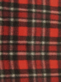 Tartan Plaid Polar Fleece Fabric / Red/Burgundy / Sold By The Yard||color:Red/Burgundy