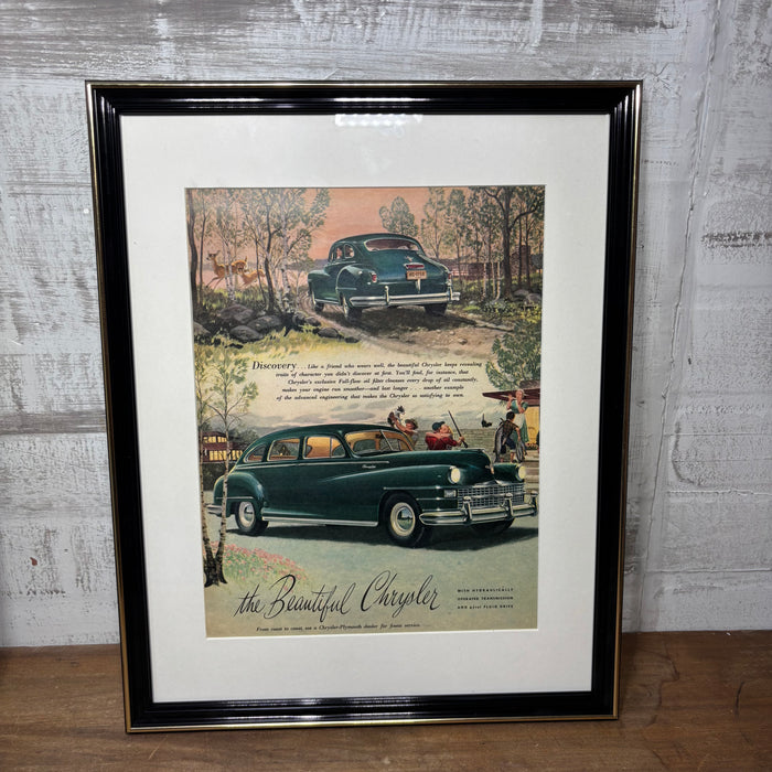 "The Beautiful Chrysler" Framed Vintage Magazine Art