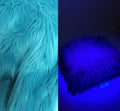 Turquoise UV Reactive Solid Shaggy Faux Fur Fabric / Sold By The Yard