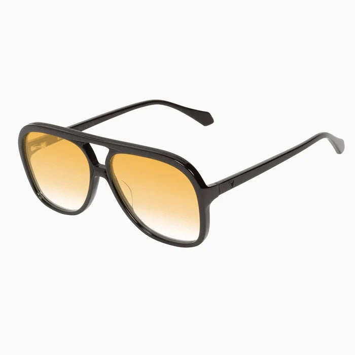 Valley Eyewear Bang Gloss Black w. Matte Black Metal / Orange Gradient Lens Hyde Boutique