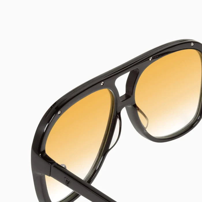 Valley Eyewear Bang Gloss Black w. Matte Black Metal / Orange Gradient Lens Hyde Boutique