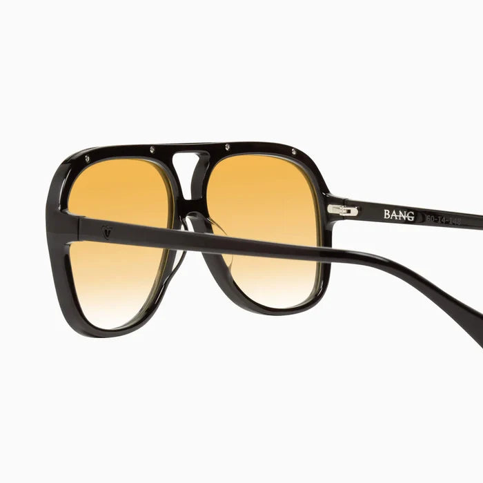 Valley Eyewear Bang Gloss Black w. Matte Black Metal / Orange Gradient Lens Hyde Boutique
