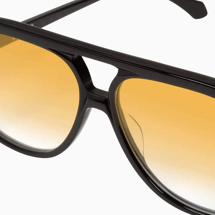 Valley Eyewear Bang Gloss Black w. Matte Black Metal / Orange Gradient Lens Hyde Boutique