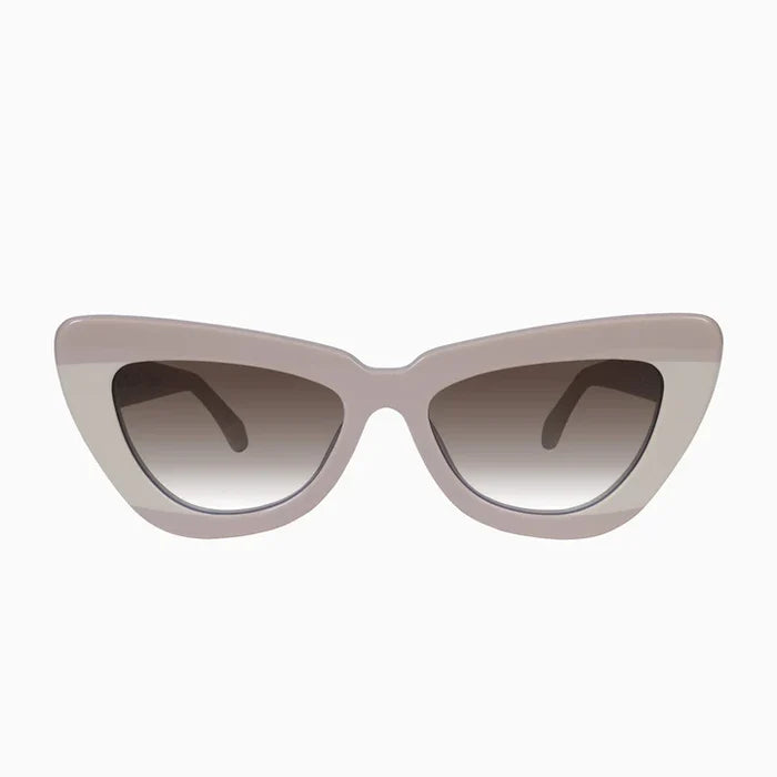Valley Eyewear Lafayette - Light Tan Biege Splice w. Rose Gold Metal / Brown Gradient Lens Accessories > Accessories > Sunglasses > Cat-Eye Sunglasses > Valley Eyewear Hyde Boutique