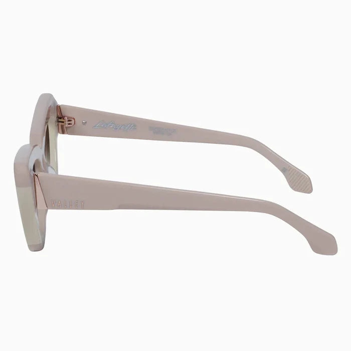 Valley Eyewear Lafayette - Light Tan Biege Splice w. Rose Gold Metal / Brown Gradient Lens Accessories > Accessories > Sunglasses > Cat-Eye Sunglasses > Valley Eyewear Hyde Boutique