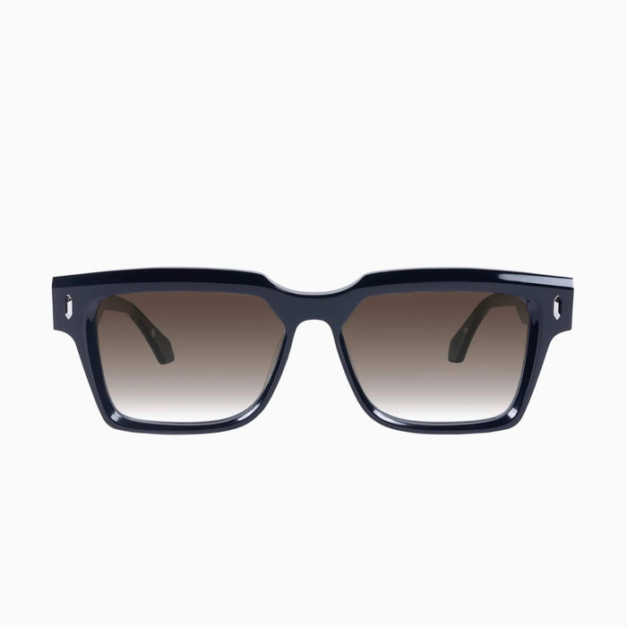 Valley Eyewear Roosevelt - Gloss Black w. Silver Metal/Brown Gradient Lens Accessories > Accessories > Sunglasses > Sunglasses > Valley Eyewear Hyde Boutique