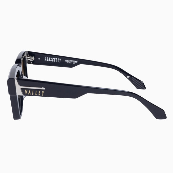 Valley Eyewear Roosevelt - Gloss Black w. Silver Metal/Brown Gradient Lens Accessories > Accessories > Sunglasses > Sunglasses > Valley Eyewear Hyde Boutique