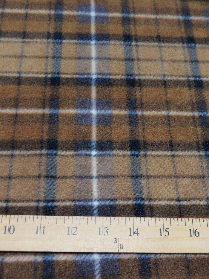 Western Tartan Plaid Fleece Printed Fabric.||color:Western