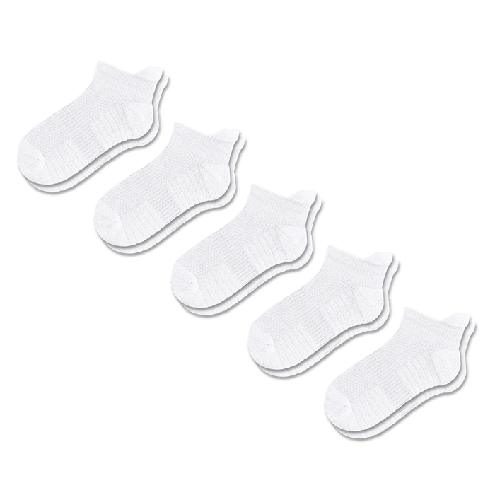Viasox White Ankle Compression Socks 5-Pack Bundle front view