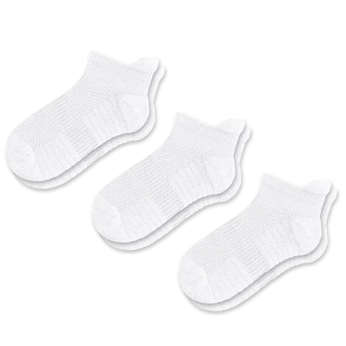 Viasox White Ankle Compression Socks Bundle 3-Pack front view