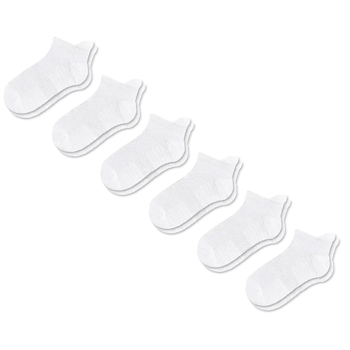 Viasox White Ankle Compression Socks Bundle 6-Pack front view