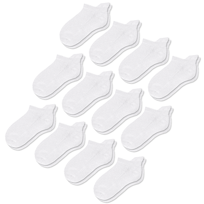 Viasox White Ankle Socks Bundle 12-Pack front view