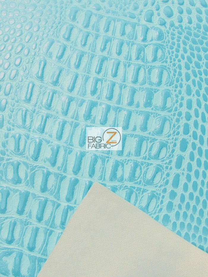 Wood Brown Crocodile Marine Vinyl Fabric / Sold By The Yard