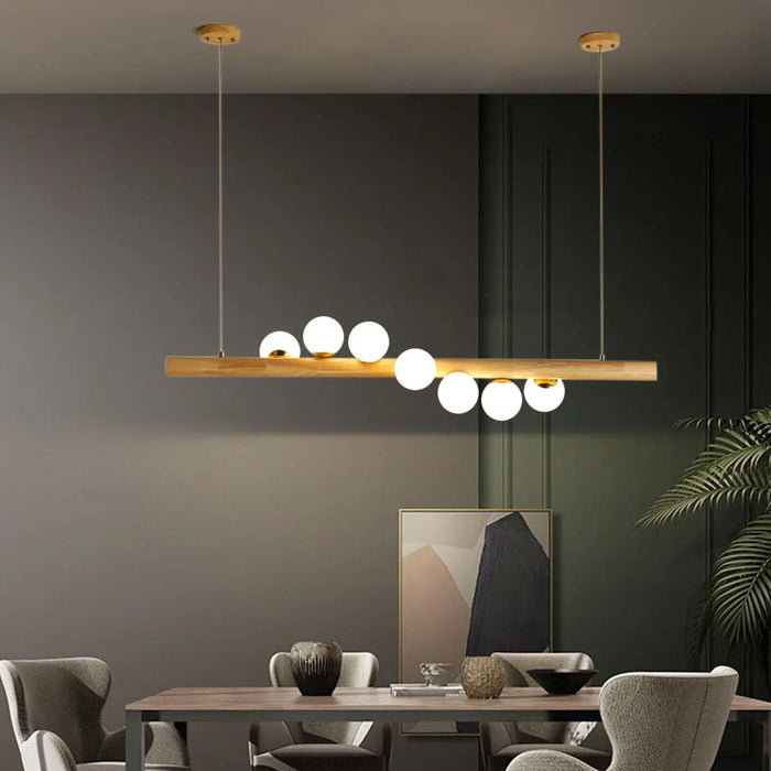 Wood Grain Bubble Dining Room Chandelier Canva Home