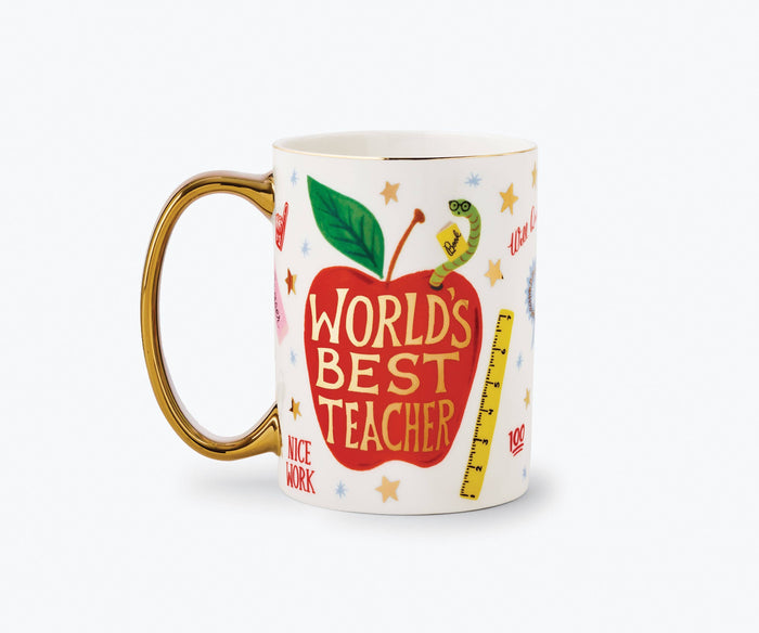 Mug with 'World's Best Teacher' design on a white background