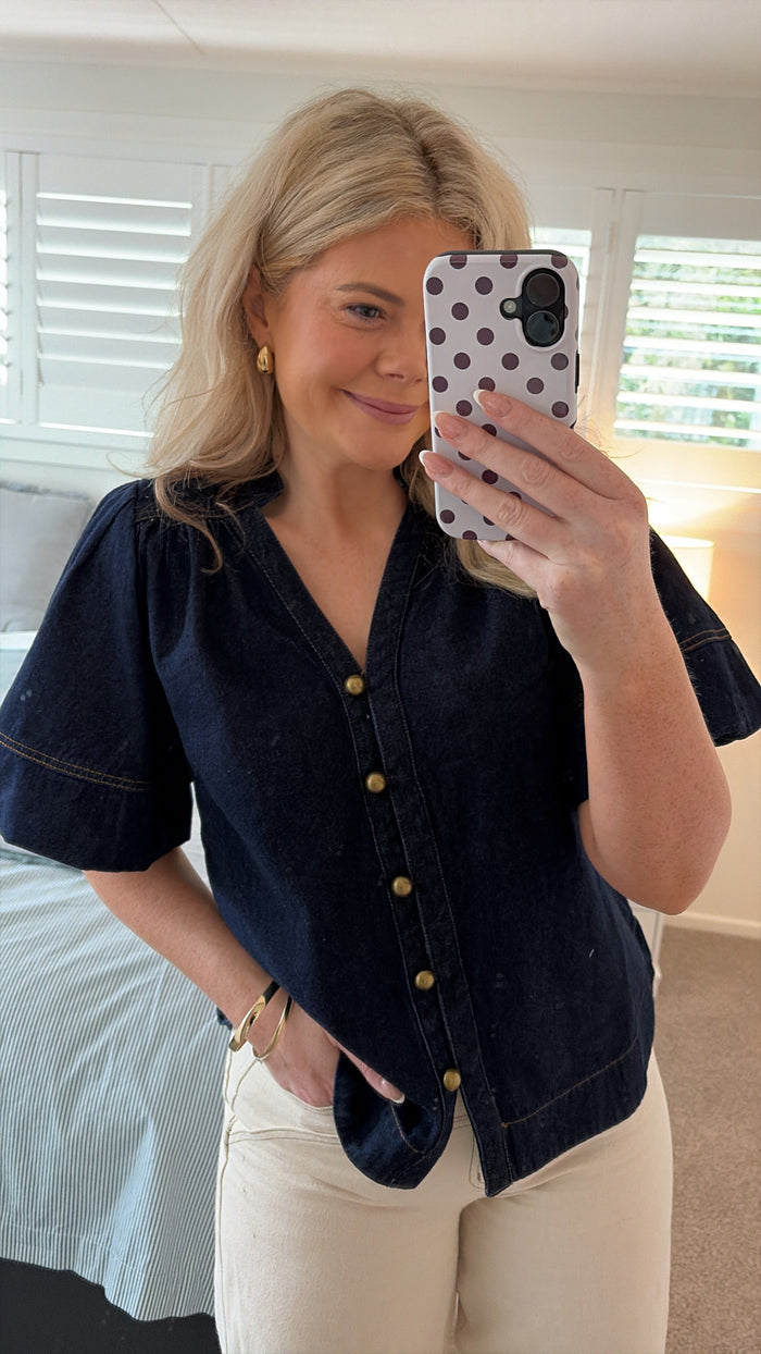 Zoe Kratzman Magnify Top - Dark Denim Hyde Boutique